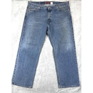 Levi's 529 sz 42x32 Low Rise Straight Jeans Mens Blue Bootcut Denim Cotton